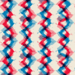 Multi Watercolor-Dyed Effect Textured Zigzag Pattern