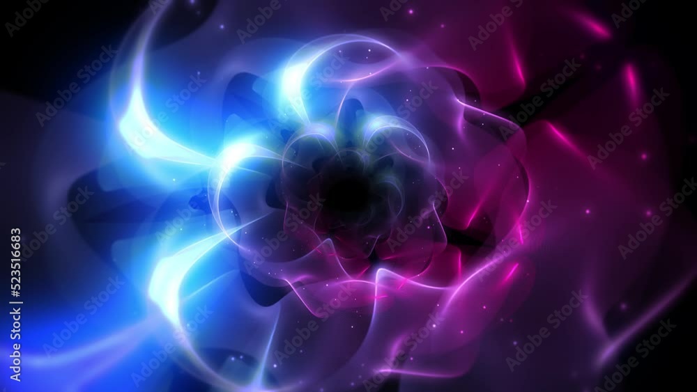 Poster animation of an abstract space tunnel. infinite zoom