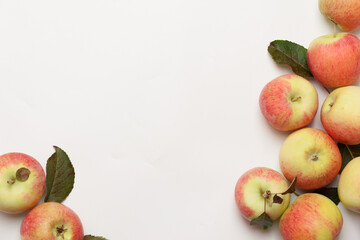 Juicy apples flat lay