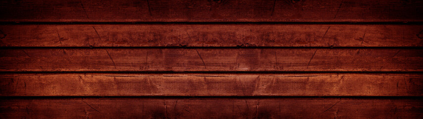 Old grunge rustic red colored dark wood table floor or wall texture - Wooden timber background...