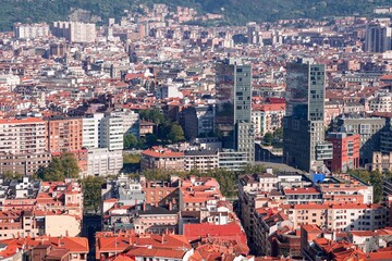 Fototapeta na wymiar cityscape from bilbao city, Basque country, spain, travel destinations