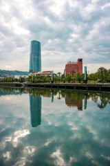 Fototapeta premium cityscape from bilbao city, Basque country, spain, travel destinations