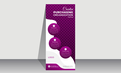 Business Roll up banner stand template design, Corporate stand roll up banner layout, promotional banner, pull up banner.