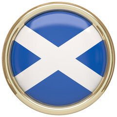 Badge with the Scottish flag isolated on transparent background