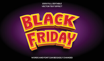 Black Friday 3D Editable text effect 
