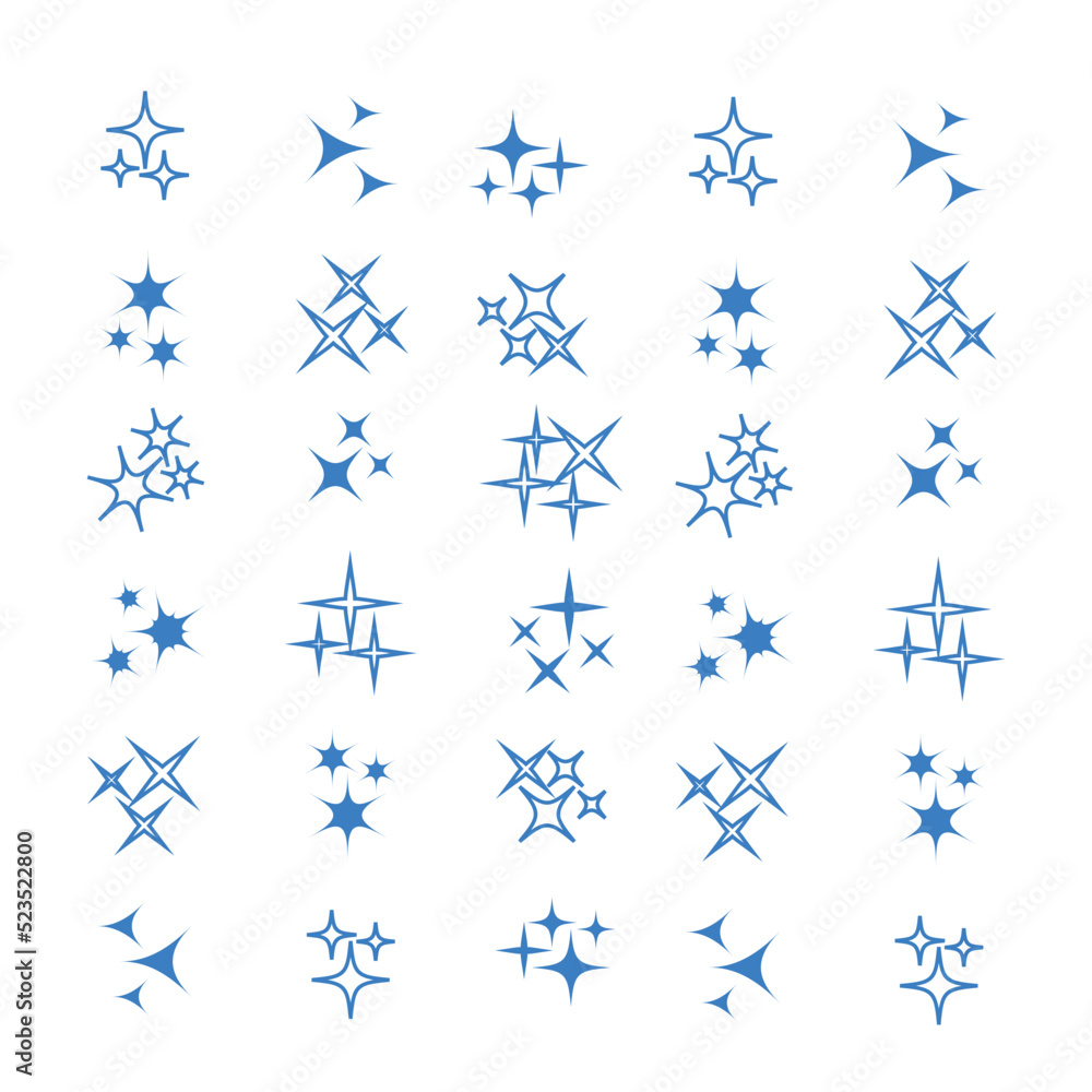 Canvas Prints sparkles light line collection. sparks vector icons set