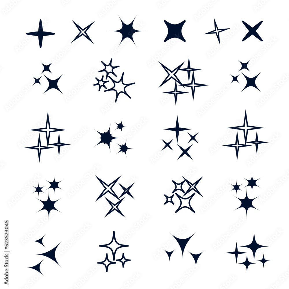 Wall mural sparkles light line collection. sparks vector icons set