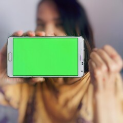 Phone with green screen