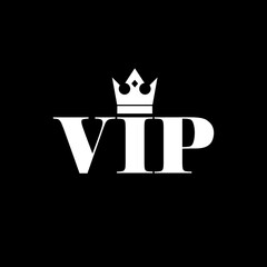 Vip. Vip logo. Crown for premium icon isolated on dark background