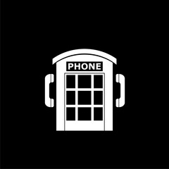 Phone booth icon isolated on dark background