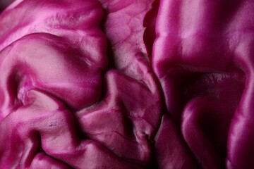 Fresh ripe red cabbage as background, closeup