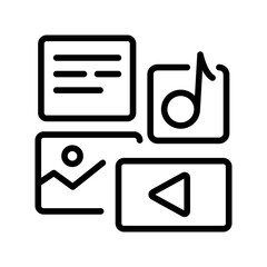 Streaming content line icon. Online promotion