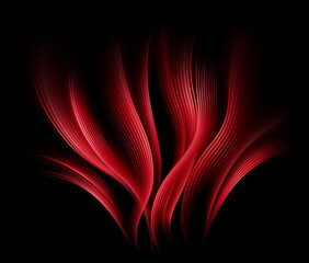 Warming red waves. Hot air flow. Magic light effect