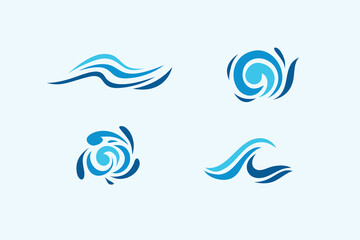 Wave water sea design logo. Simple element. Vector illustration