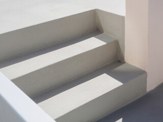 White painted staircase details on Santorini, Greece