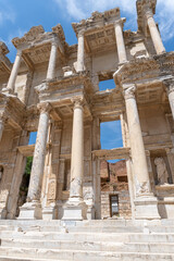 Library of Ephesus, seen from below, with the detail of the ceilings. 