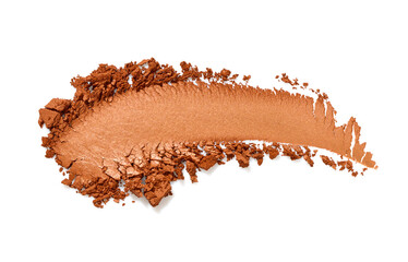 Dark brown face powder eye shadow isolated on white background