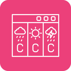 Forecast Multicolor Round Corner Line Inverted Icon