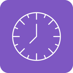 Clock Multicolor Round Corner Line Inverted Icon