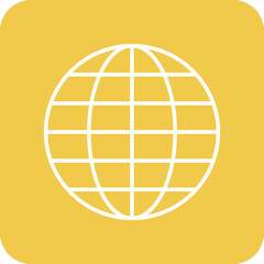 Globe Multicolor Round Corner Line Inverted Icon