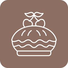 Cherry Pie Multicolor Round Corner Line Inverted Icon