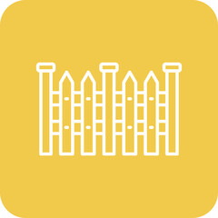 Fence Multicolor Round Corner Line Inverted Icon