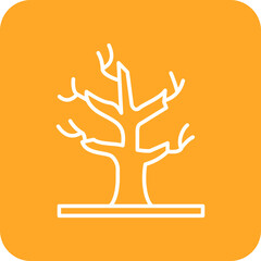 Dry Tree Multicolor Round Corner Line Inverted Icon