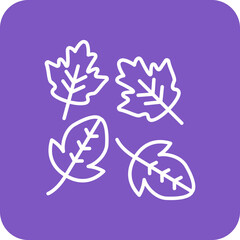 Leaves Falling Multicolor Round Corner Line Inverted Icon
