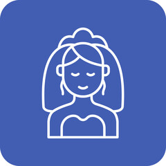 Bride Multicolor Round Corner Line Inverted Icon