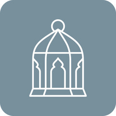 Lantern Multicolor Round Corner Line Inverted Icon