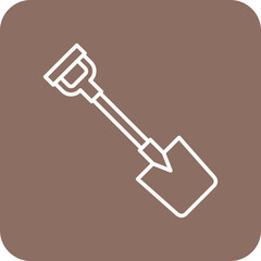 Shovel Multicolor Round Corner Line Inverted Icon