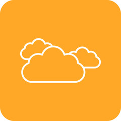 Fototapeta premium Clouds Multicolor Round Corner Line Inverted Icon