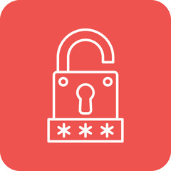 Password Key Multicolor Round Corner Line Inverted Icon