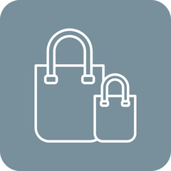 Shopping Bag Multicolor Round Corner Line Inverted Icon
