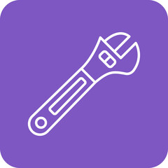 Wrench Multicolor Round Corner Line Inverted Icon