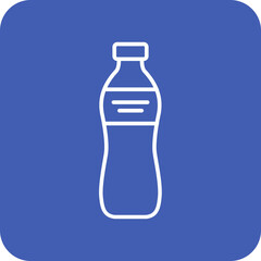 Water Bottle Multicolor Round Corner Line Inverted Icon