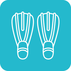 Fins Multicolor Round Corner Line Inverted Icon