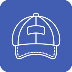 Cap Multicolor Round Corner Line Inverted Icon