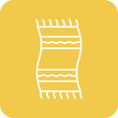 Beach Towel Multicolor Round Corner Line Inverted Icon