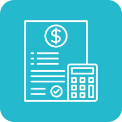 Accounting Multicolor Round Corner Line Inverted Icon