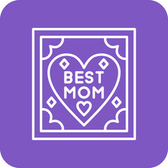 Best Mom Multicolor Round Corner Line Inverted Icon