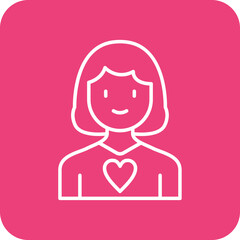 Mother Multicolor Round Corner Line Inverted Icon