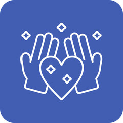 Obraz premium Love Multicolor Round Corner Line Inverted Icon