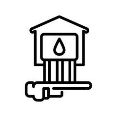 Water supply in the house line icon. Building construction