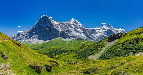 Jungfrau-Bergpanorama - obrazy, fototapety, plakaty