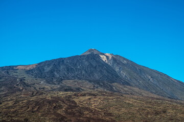 Fototapeta premium Unique landscape of Teide National Park and view of Teide Volcano peak. Tenerife Island.