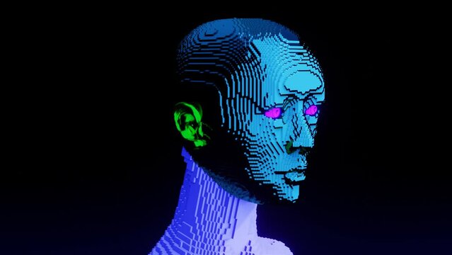 Humanoid robot.3d animation