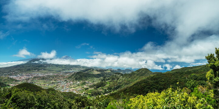 View on Tenerife island from Anaga Rural Park road.
