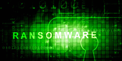 2d illustration ransomware computer virus