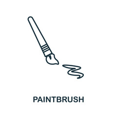 Paintbrush line icon. Monochrome simple Paintbrush outline icon for templates, web design and infographics